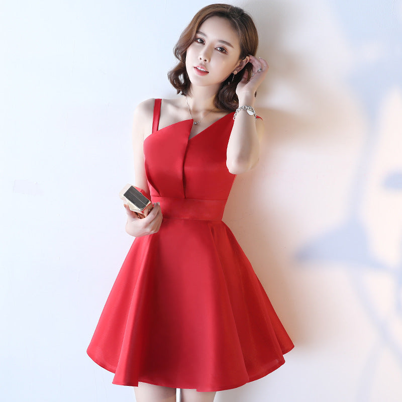 2024 New Banquet Evening Dress Korean Bridesmaid Dress Short Student Party Party Dress Dress Girl