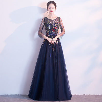 Banquet Evening Dress 040 New Fashion Elegant Dress for Women Small Dress Dress for Women Mid-Length Evening Dress