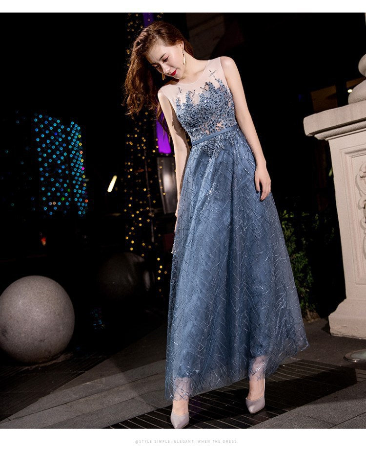 Elegant Evening Dress Women's 2024 Autumn New Annual Meeting Dignified Generous Long Slimming Host Banquet Evening Dress