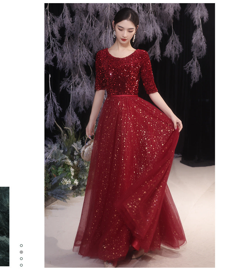 Annual Party Evening Dress Women's 2024 New Banquet Temperament High-End Affordable Luxury Niche Adult Ceremony Choral Performance Host Dress