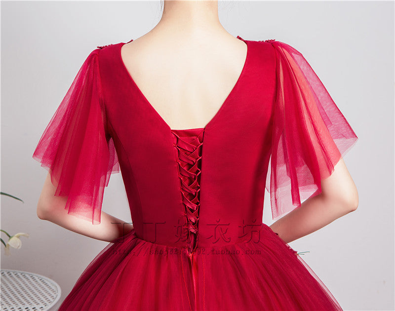 Colored Mesh 2024 New Bubble Skirt Vocal Music Student Art Exam Dress Female Long Bel Canto Solo Performance Costume Host