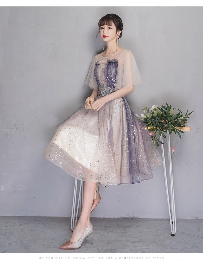 Starry Sky Dress Women's Light Luxury Minority High-End High-Grade Student Host Performance Banquet Adult Flash 2024 Banquet