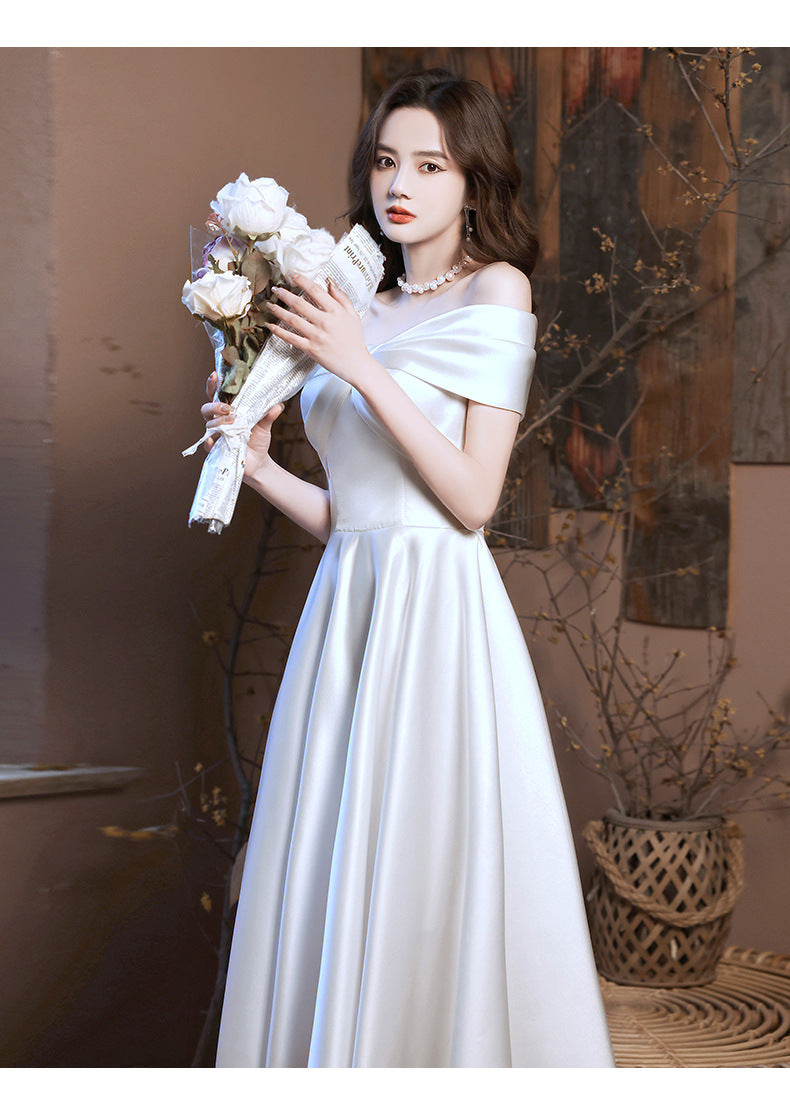 Young Banquet Dress Dress Women's 2024 New Elegant Host Dress Daily Style Engagement Evening Dress