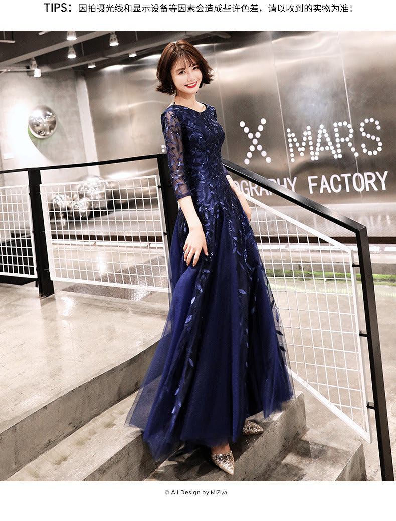 Fall 2024 New Evening Dress Women's Small Slim Student Host People's Congress Choir Anniversary Performance Costume