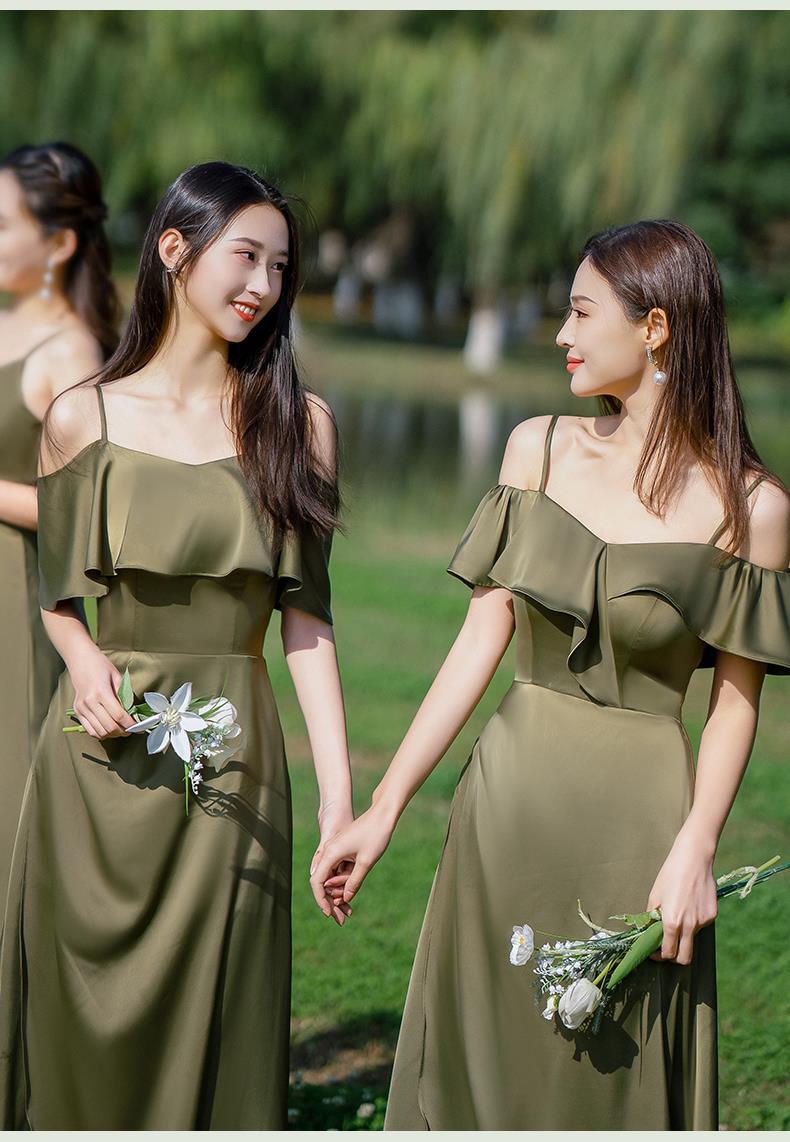 Bridesmaid Dress Girlfriends Group2023Summer New Satin Long Bridesmaid Dress for Sisters Graceful Mori Ladies Banquet