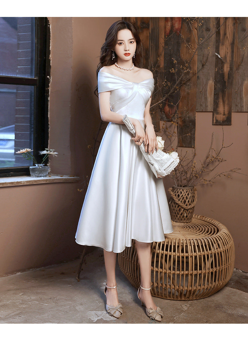 Young Banquet Dress Dress Women's 2024 New Elegant Host Dress Daily Style Engagement Evening Dress