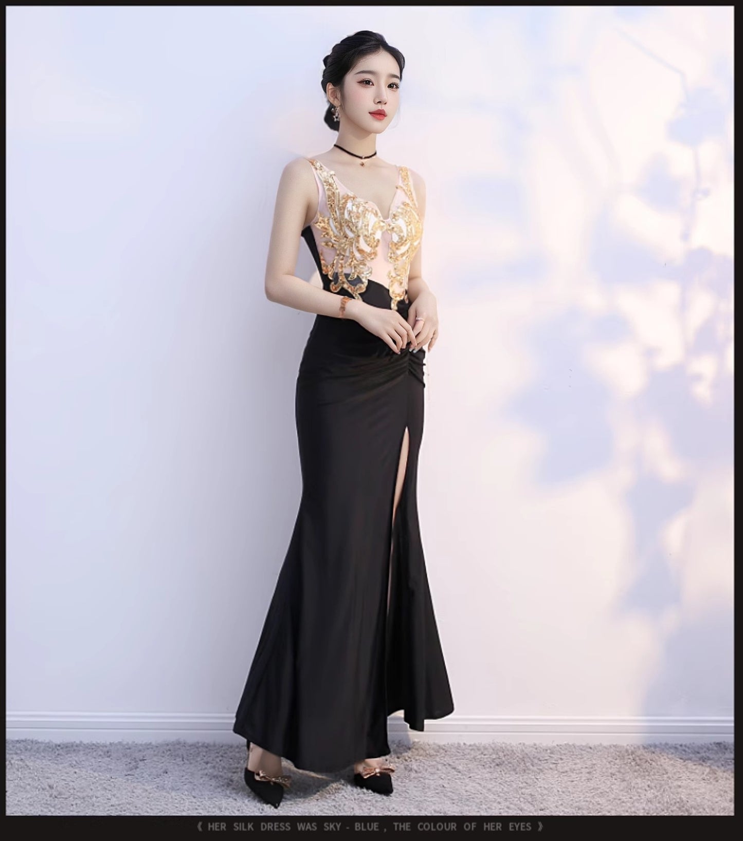 Sexy Dress Ladies Temperament Banquet Evening Dress Hotel KTV Club Public Relations Glade Dress Long Dress