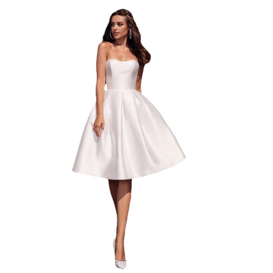 European and American Simple Little Dress Spring New Simple Petite Slimming Graduation Performance Dress