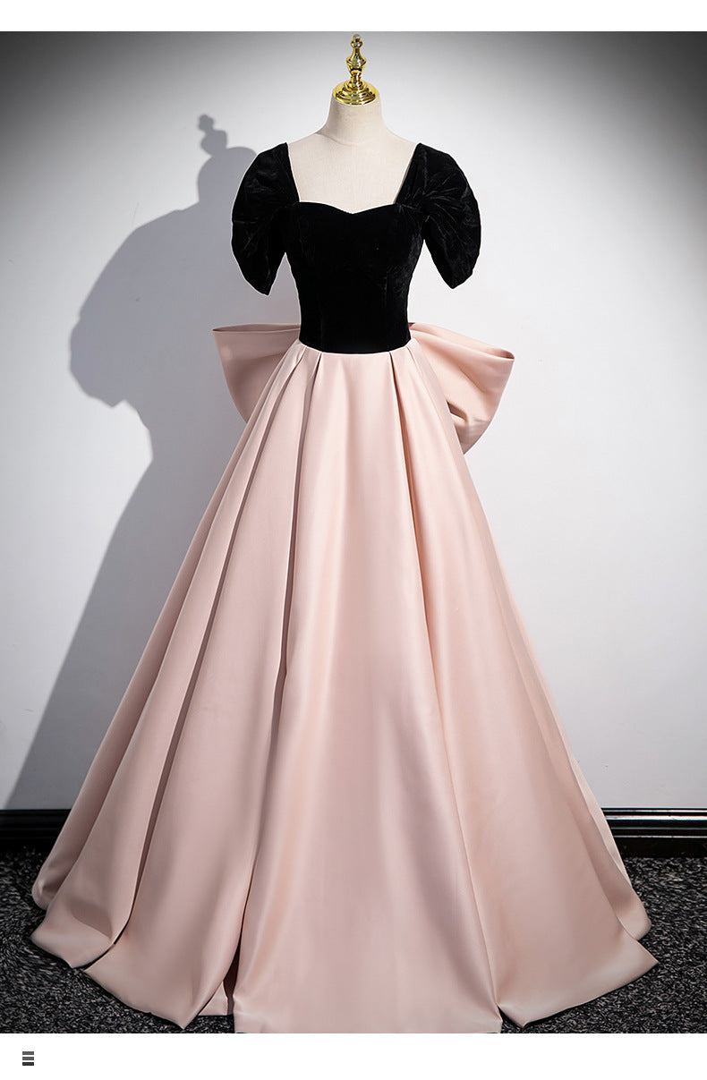 Evening Dress High-End Affordable Luxury Niche French Style High Sense Pink Banquet Annual Meeting Host Solo Vocal Music Art Test