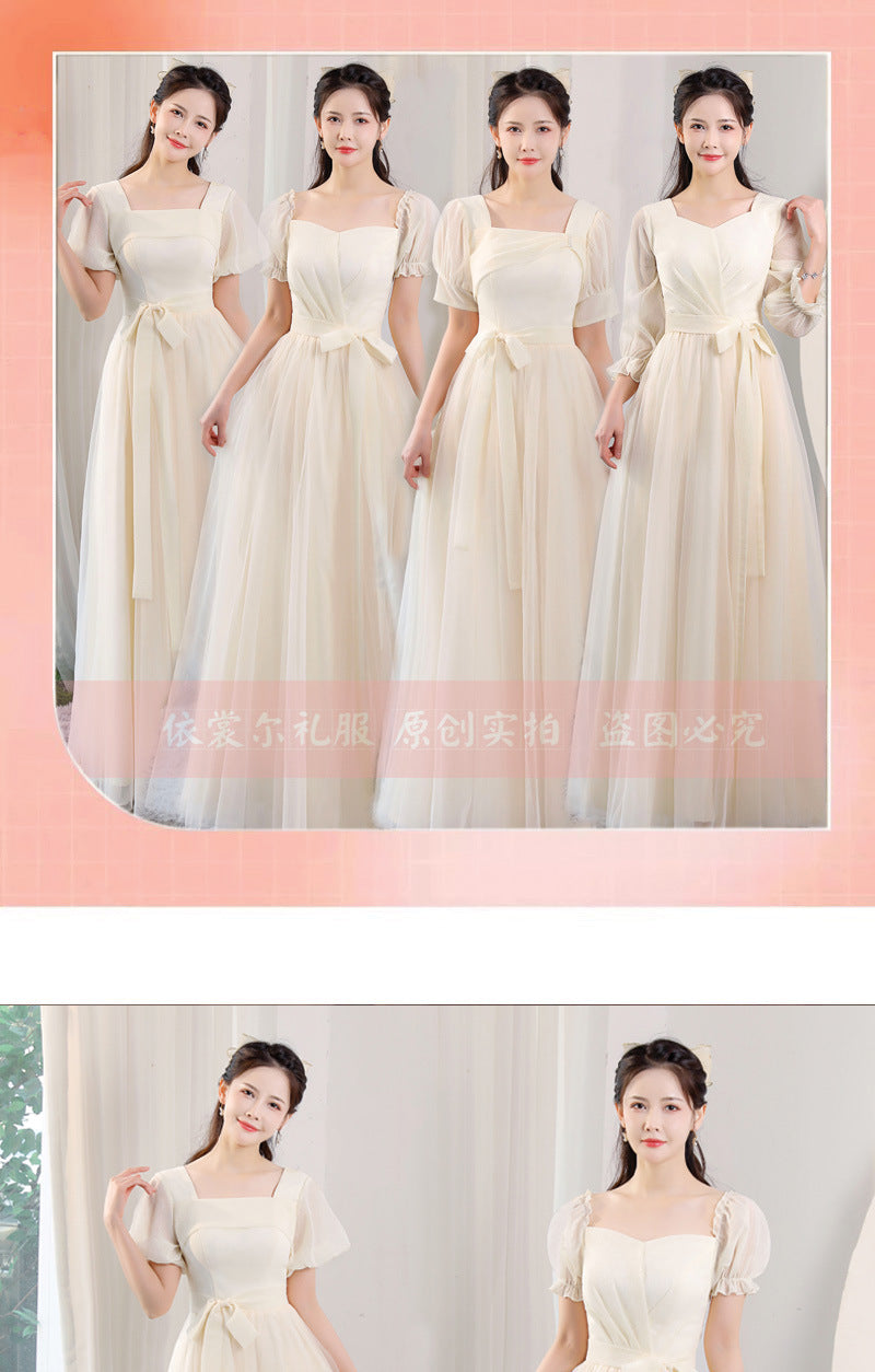 Bridesmaid Dress 2024 New Sisters Group Niche plus Size Slimming Adult Graduation Host Sisters Group Evening Dress