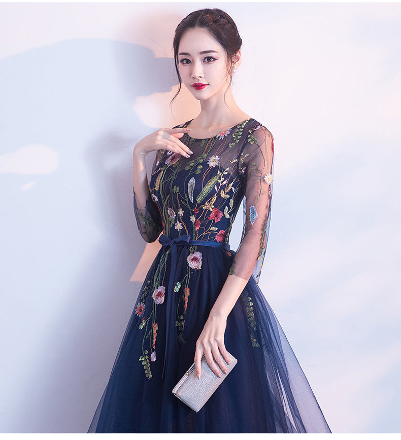 Banquet Evening Dress 040 New Fashion Elegant Dress for Women Small Dress Dress for Women Mid-Length Evening Dress