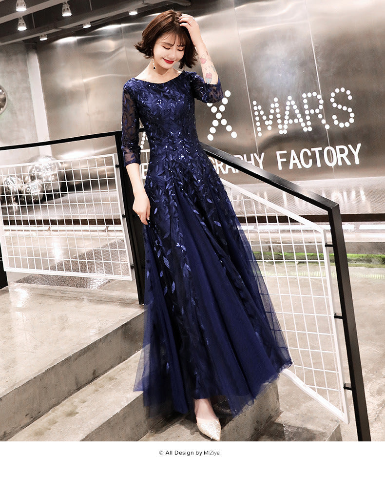 Fall 2024 New Evening Dress Women's Small Slim Student Host People's Congress Choir Anniversary Performance Costume