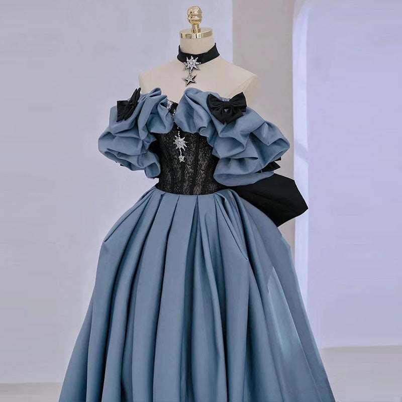 Princess Evening Dress 2023 New Banquet Host Dress Female Solo Art Exam Performance Dress Adult Ceremony Dress