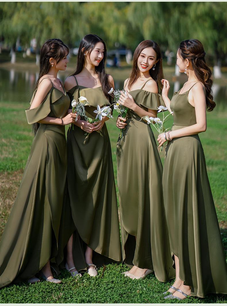 Bridesmaid Dress Girlfriends Group2023Summer New Satin Long Bridesmaid Dress for Sisters Graceful Mori Ladies Banquet