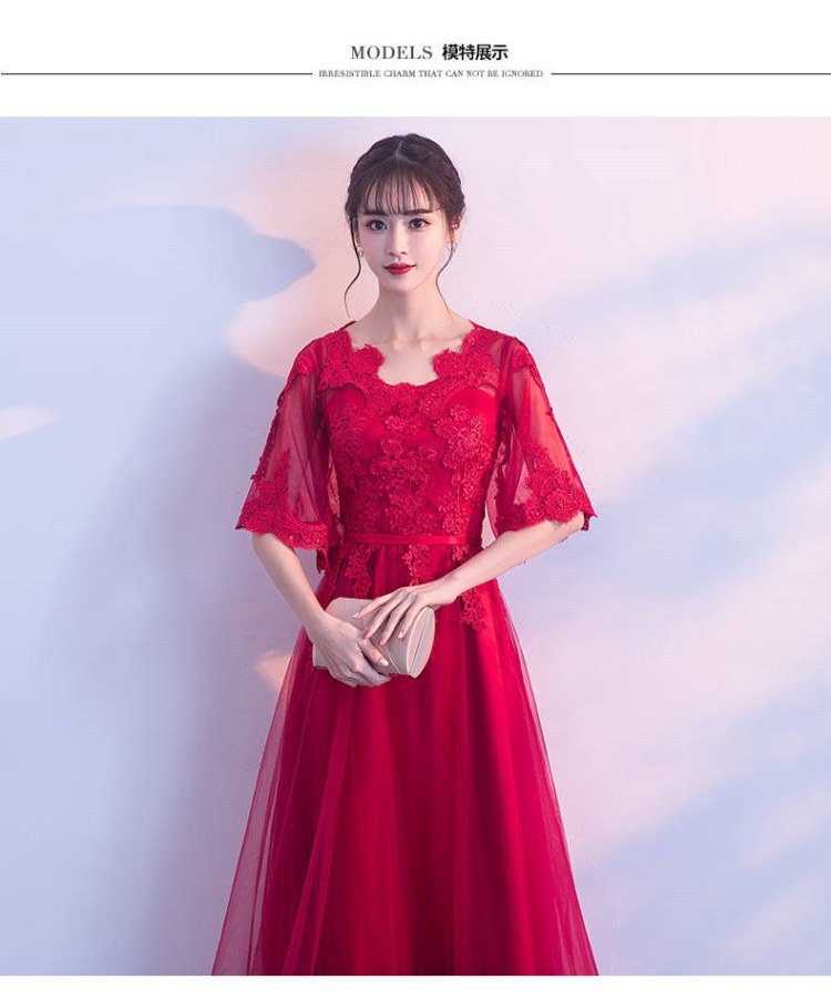 Bridal Toast Clothing 2024 New Autumn Plump Girls plus Size Slim Fit Slimming High Waist Maternity Wedding Evening Dress