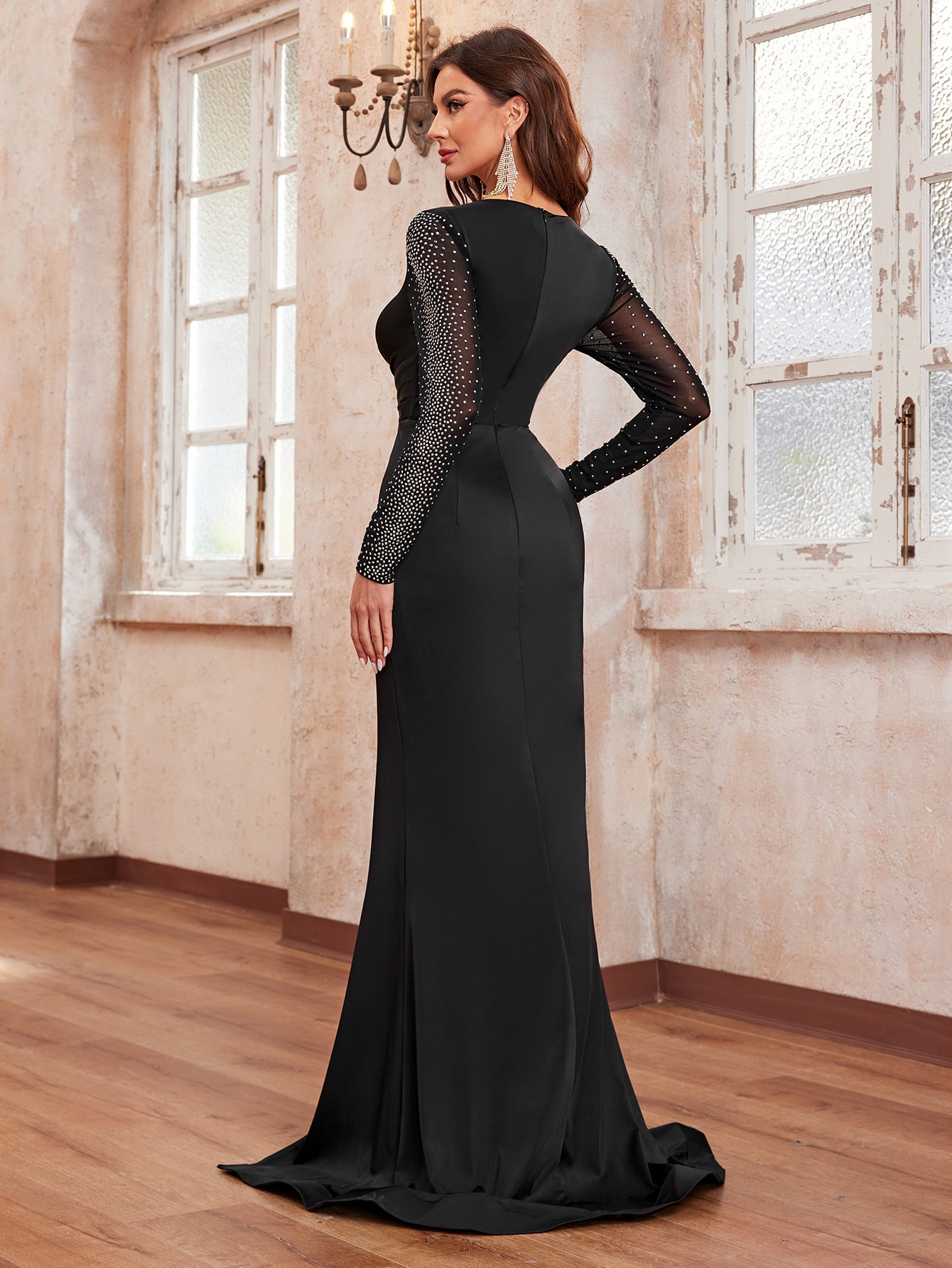 Cross-Border Dance Formal Dress Elegant Long Banquet Evening Dress Broken Size Leak-Picking Special Session