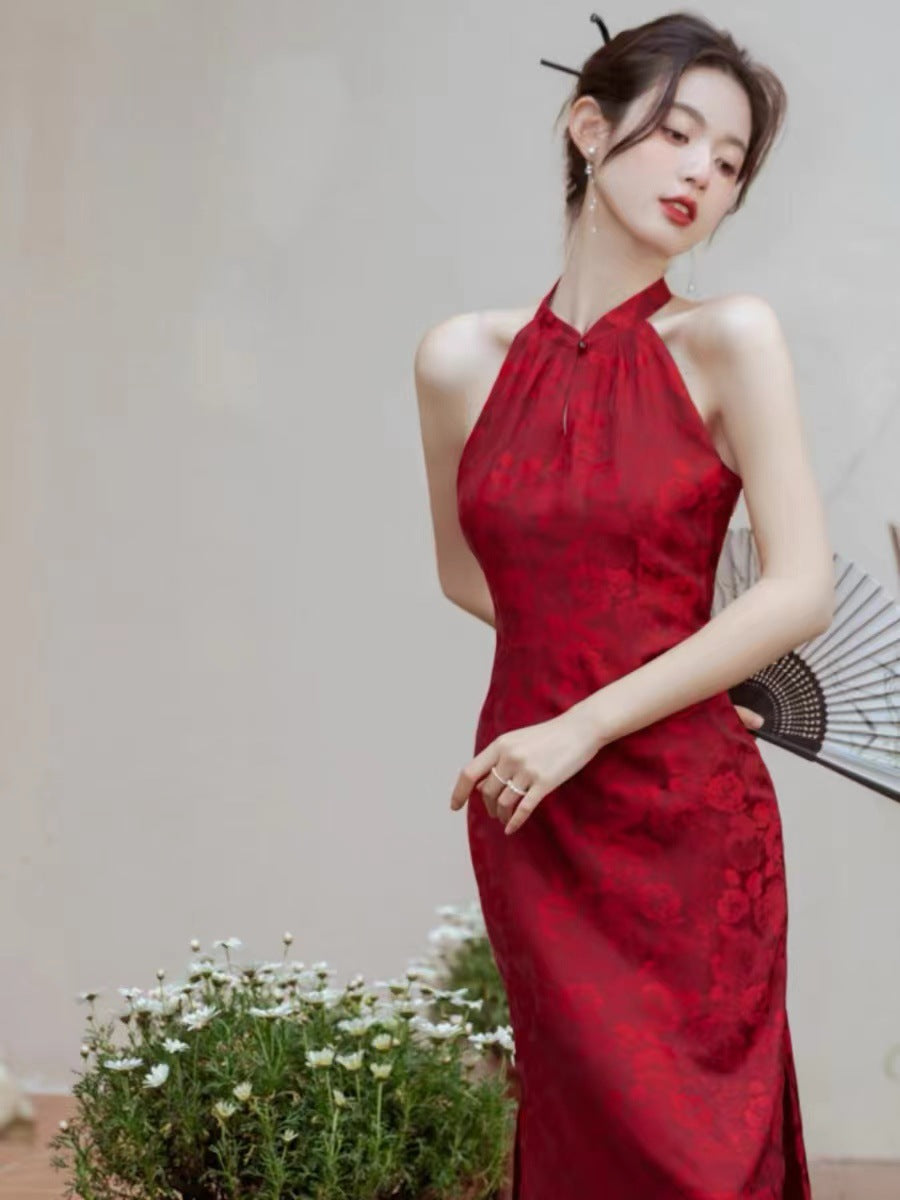 Morning Gowns New Chinese Cheongsam Bride Wedding Toast Dress Engagement Dress High-End Affordable Luxury Niche Red Dress Women