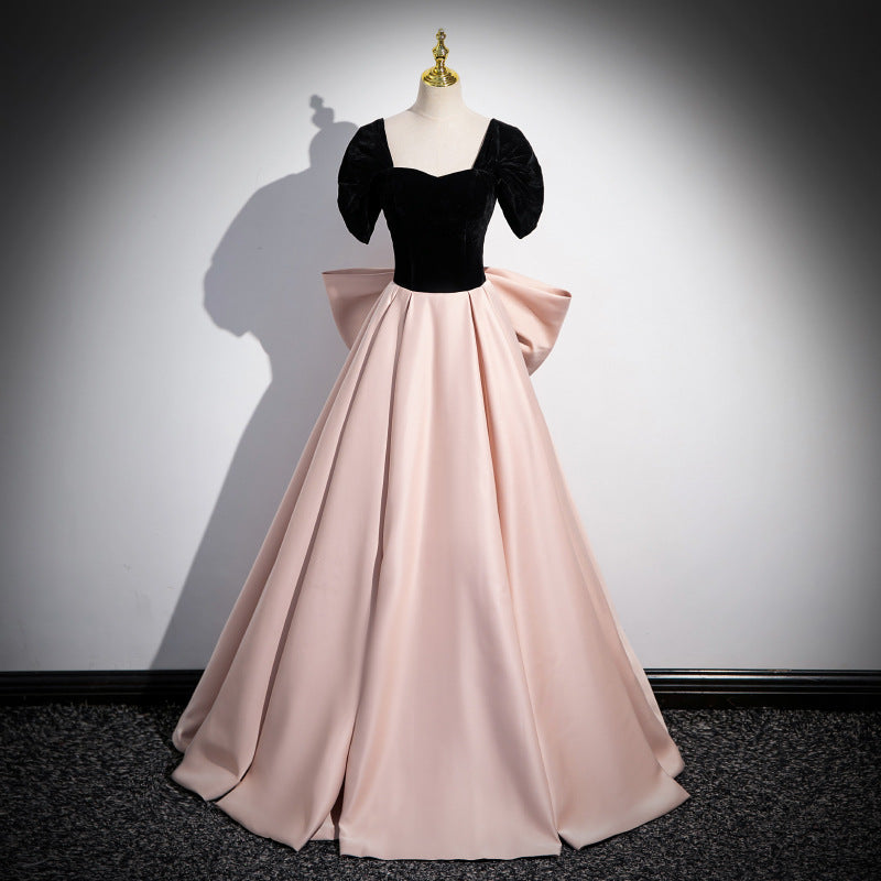 Evening Dress High-End Affordable Luxury Niche French Style High Sense Pink Banquet Annual Meeting Host Solo Vocal Music Art Test