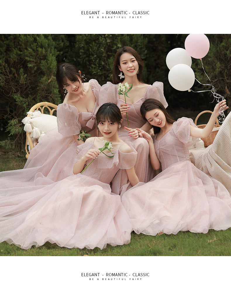 Bridesmaid Dress 2024 New Summer Long Fairy Temperament Slimming Niche Ladybros' Dress Girlfriends Clothes Simple and Elegant