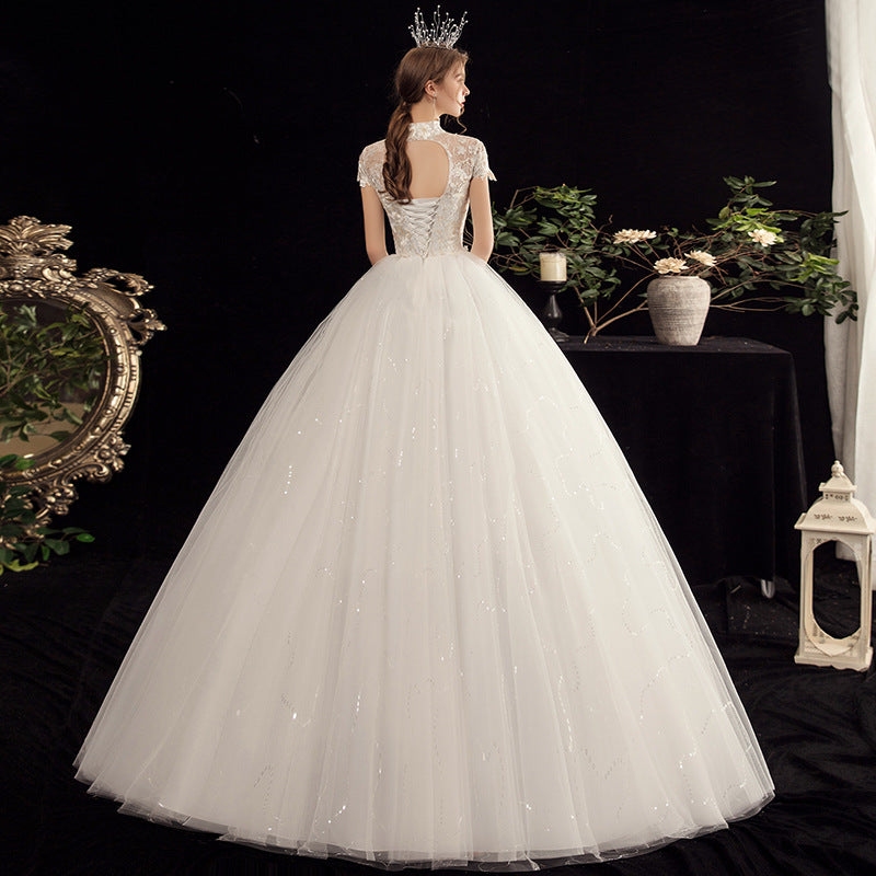 Mori Travel Photography Light Wedding Dress 2024 New Bride Temperament Small Size Floor-Length French Slimming Princess Wedding Dress