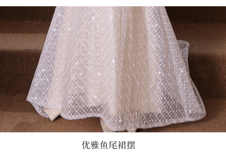 Evening Dress for Women Light Luxury Minority High-End High-Grade Host French Fishtail Heavy Industry Party Elegant