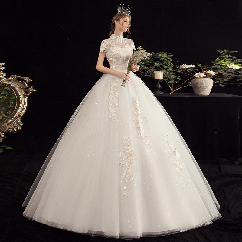 Mori Travel Photography Light Wedding Dress 2024 New Bride Temperament Small Size Floor-Length French Slimming Princess Wedding Dress