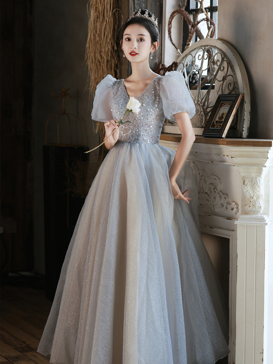 High-End Evening Dress Female 2022 New Banquet Temperament Design Sense Special Interest Light Luxury Senior Host Annual Meeting Art Exam