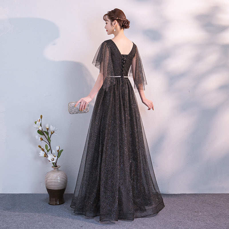 Chorus Dress 2024 New Mesh Elegant Long Banquet Dress Host Annual Meeting Chorus Costume Women