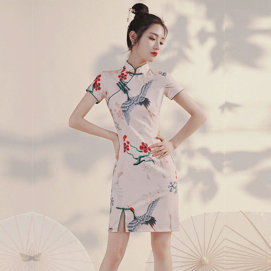 Dinner dress Cheongsam Young Girl Chinese Style Women's Clothing Retro Everyday Dress