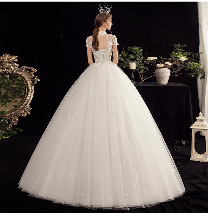 Mori Travel Photography Light Wedding Dress 2024 New Bride Temperament Small Size Floor-Length French Slimming Princess Wedding Dress