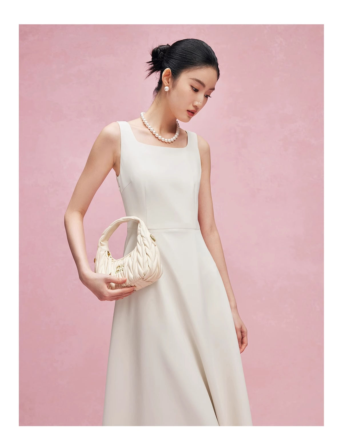 French Style White Dress 2024 New Sleeveless Vest Dress for Women Summer Fashion Slimming Long Dress