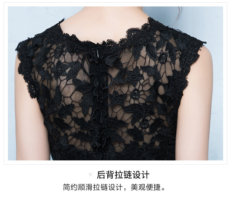 Evening Dress for Women 2024 New Short Front and Long Back Banquet Dress Party Show Thin Black Tuxedo Dress Short