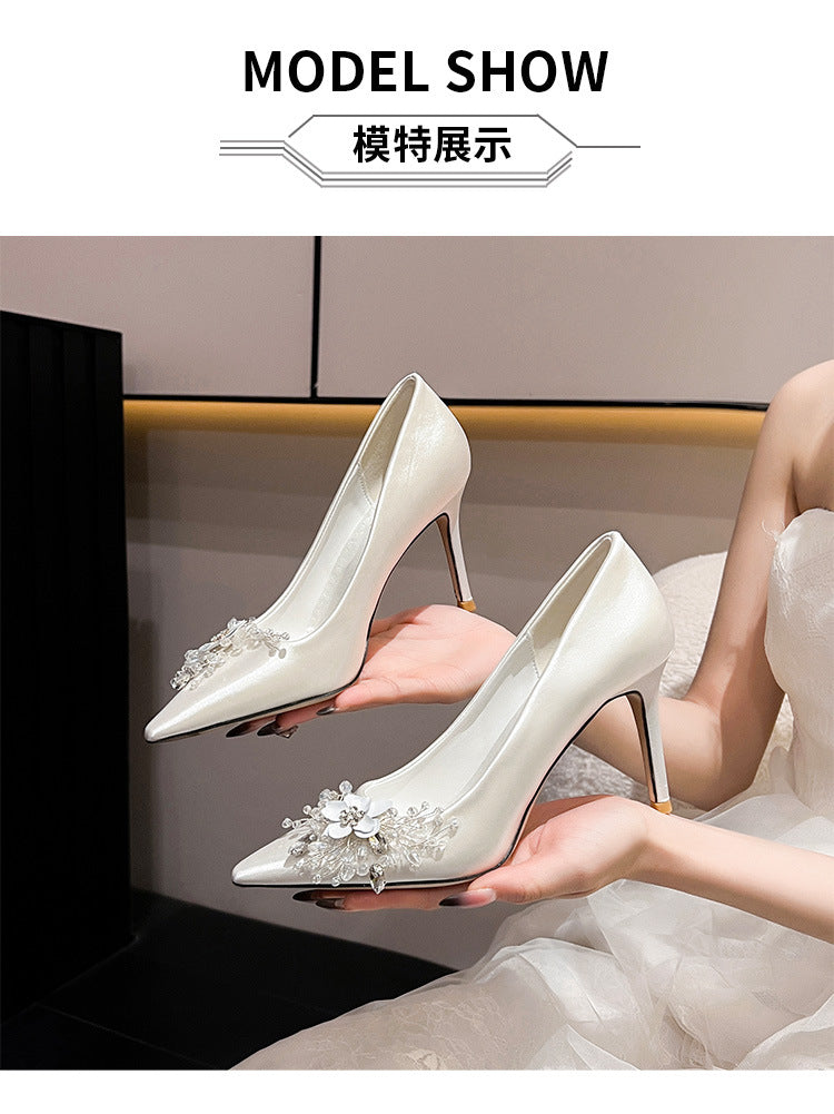 Wedding shoes high heels Rhinestone High Heel French H882