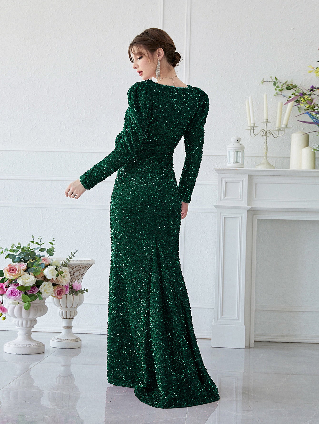Cross-Border Dance Formal Dress Elegant Long Banquet Evening Dress Broken Size Leak-Picking Special Session