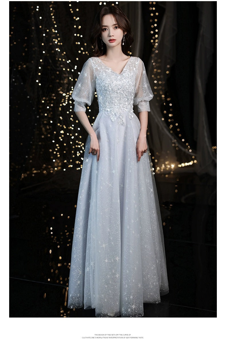 Little Evening Dress Female Banquet Bridesmaid High-End Temperament Vocal Music Art Test Senior Student Graduation Host Autumn