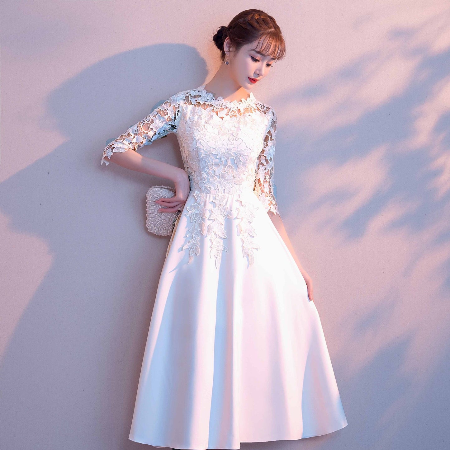 White Evening Dress Skirt Female 2024 New Daily Style Fairy Banquet Temperament Student Chorus Performance