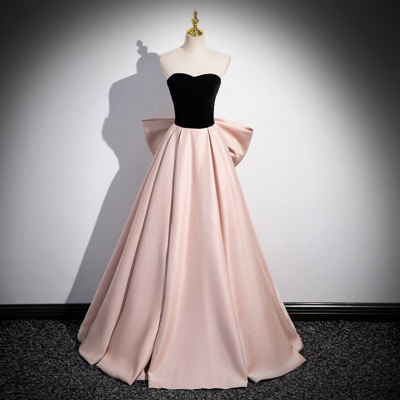Evening Dress High-End Affordable Luxury Niche French Style High Sense Pink Banquet Annual Meeting Host Solo Vocal Music Art Test