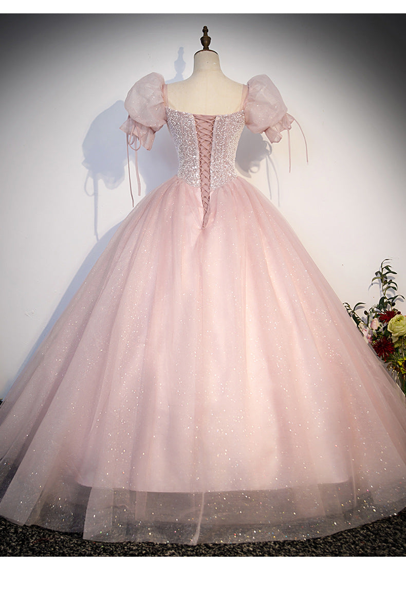 Engagement Evening Dress Pink Princess Bride Toast Dress Stage Performance Solo Wedding Dress Host Formal Dress Wholesale