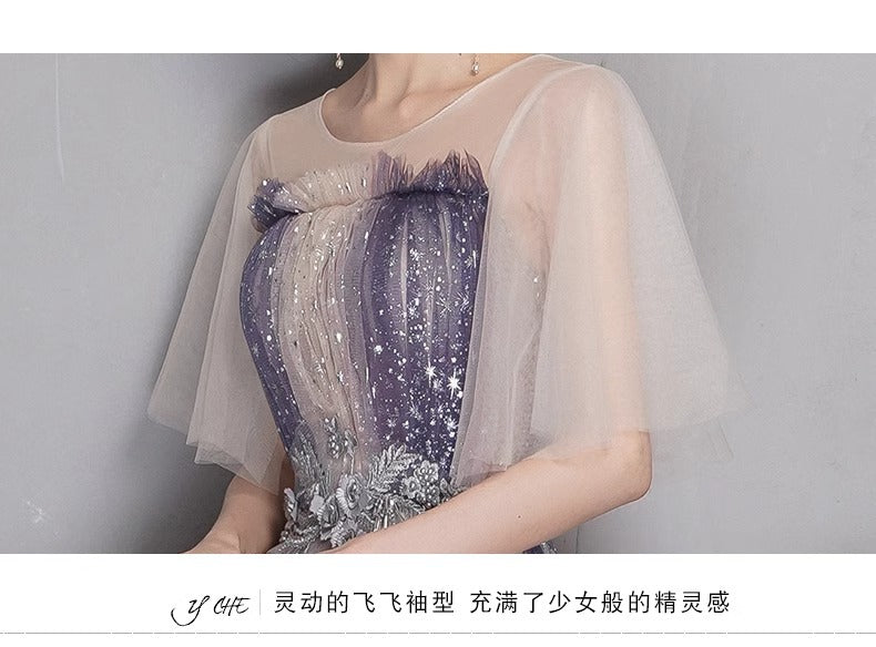 Starry Sky Dress Women's Light Luxury Minority High-End High-Grade Student Host Performance Banquet Adult Flash 2024 Banquet