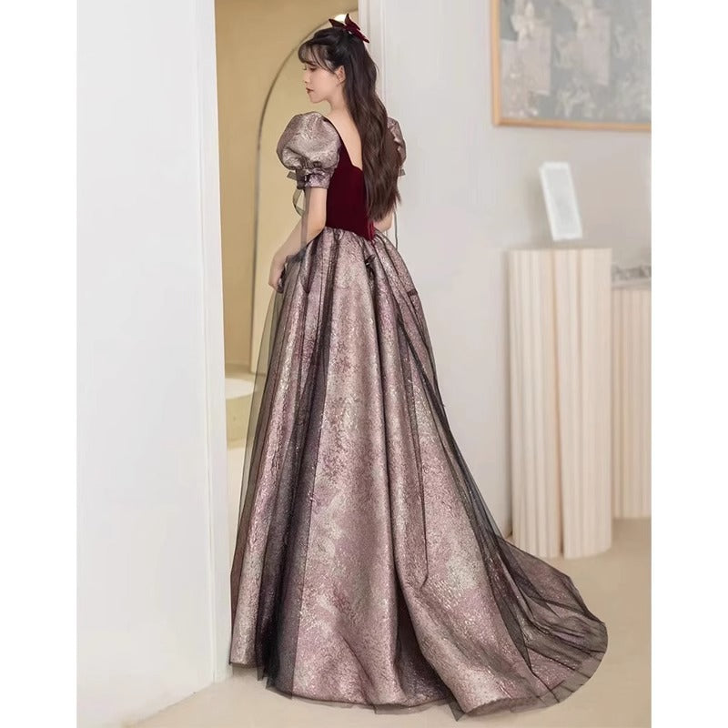 Toast Dress Bride High-End Temperament Vocal Music Art Test Evening Dress Female Host Banquet Light Luxury Minority High Sense