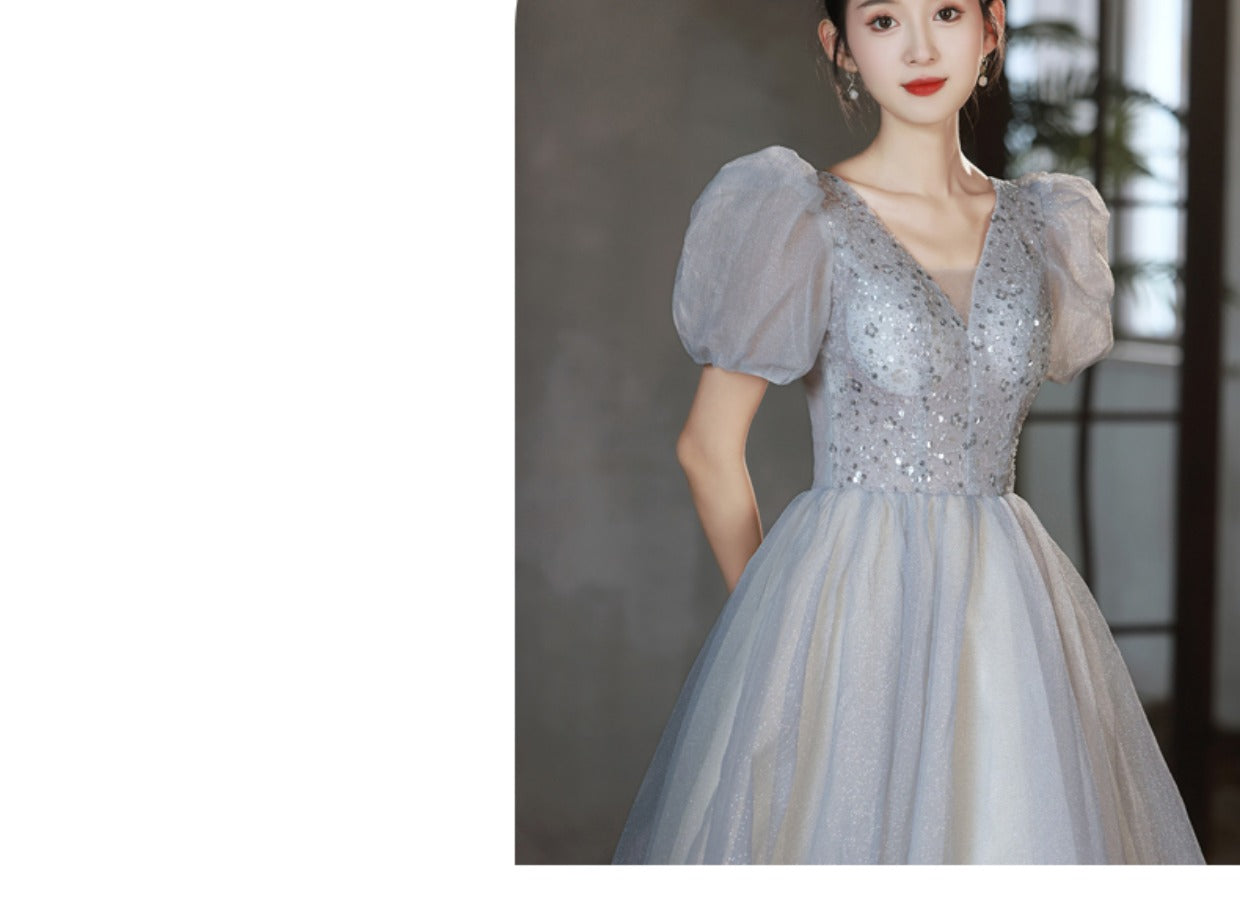High-End Evening Dress Female 2022 New Banquet Temperament Design Sense Special Interest Light Luxury Senior Host Annual Meeting Art Exam
