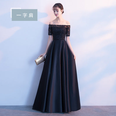 Long Bridesmaid Dress 2024 New Spring and Summer Korean Style Slim Fit Slimming Sisters Group Dress Performance Graduation Dress for Women