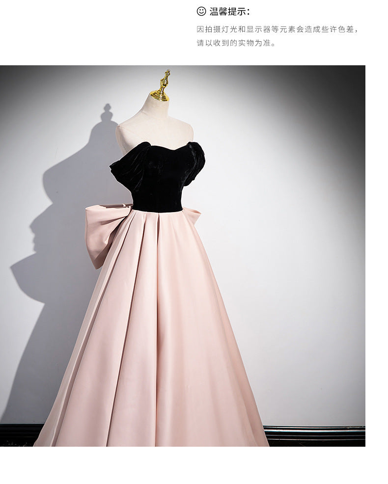 Evening Dress High-End Affordable Luxury Niche French Style High Sense Pink Banquet Annual Meeting Host Solo Vocal Music Art Test