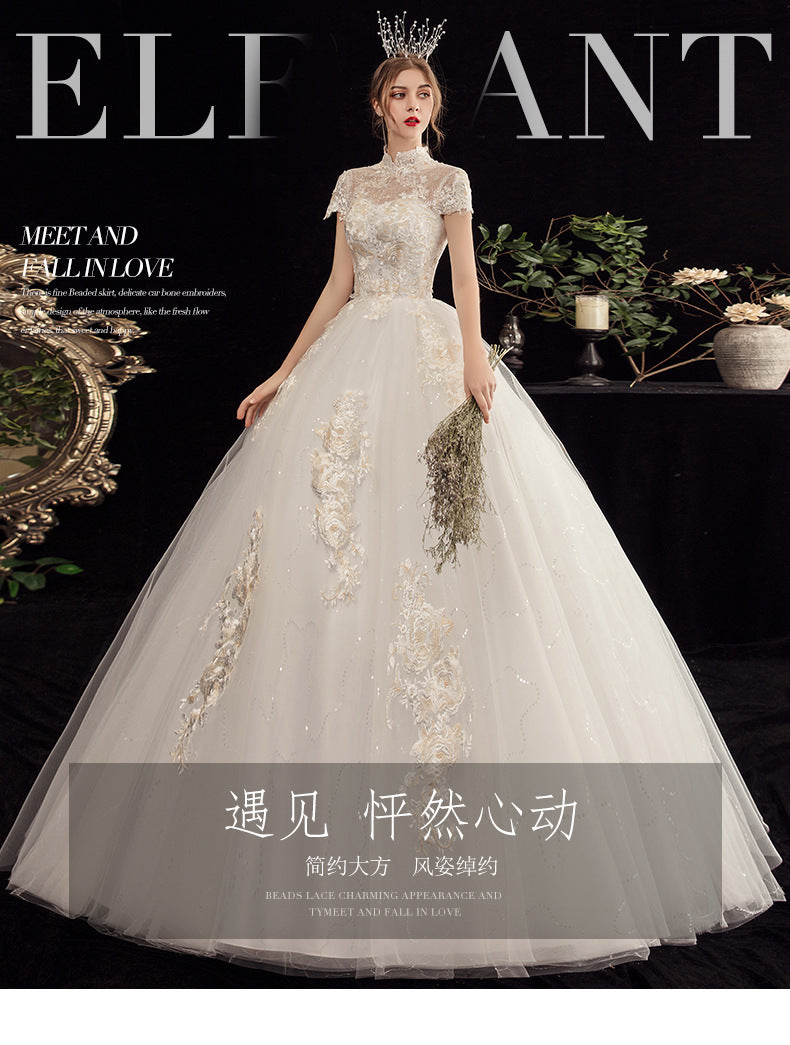 Mori Travel Photography Light Wedding Dress 2024 New Bride Temperament Small Size Floor-Length French Slimming Princess Wedding Dress