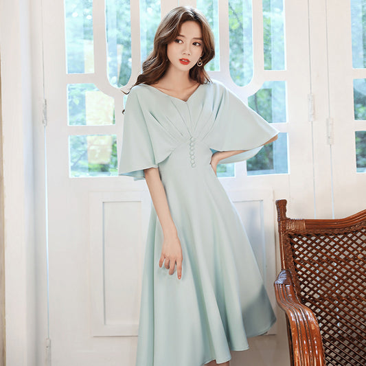 French Evening Dress for Women 2024 New Summer Best Friend Bridesmaid Dress Daily Western Style Clothing Dresses Party Temperament Entry Lux