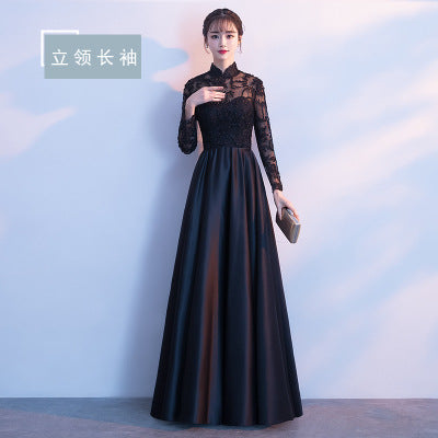 Long Bridesmaid Dress 2024 New Spring and Summer Korean Style Slim Fit Slimming Sisters Group Dress Performance Graduation Dress for Women