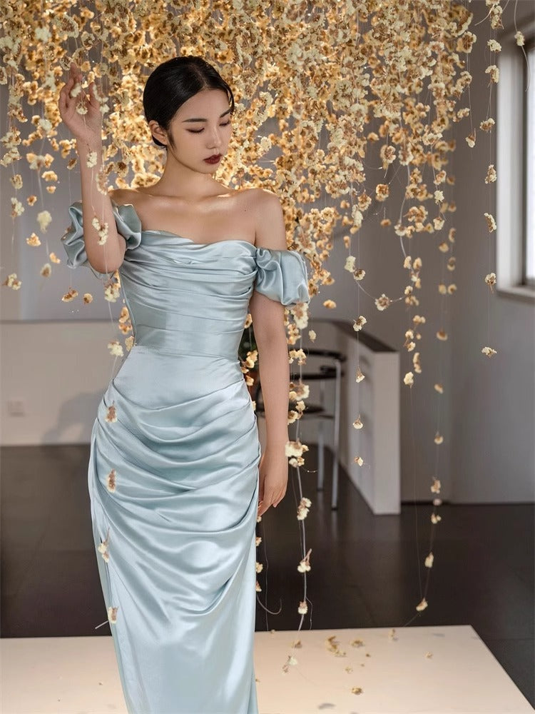 New Chinese Style Morning Gowns Bride Engagement Evening Dress High-End Affordable Luxury Niche Light Wedding Dress Toast Clothing Tube Top Dress