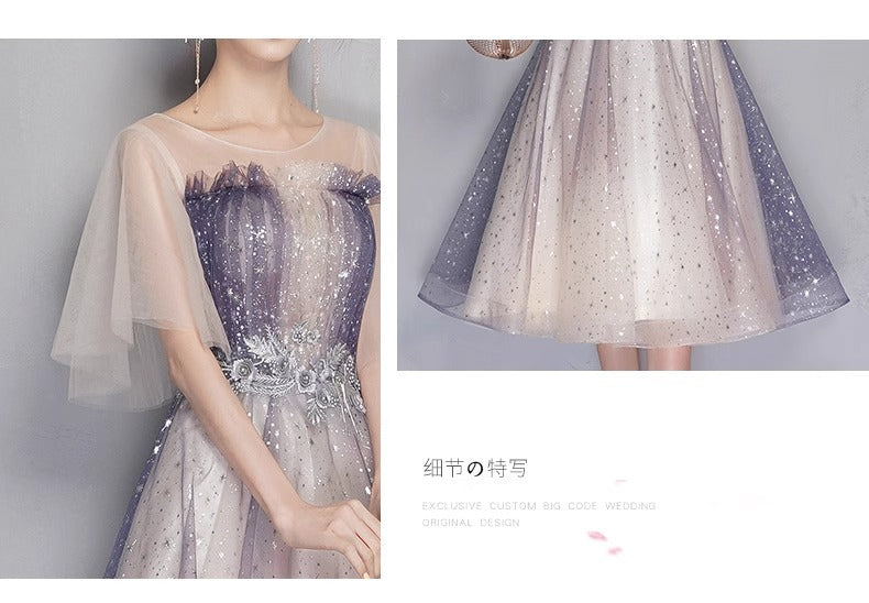 Starry Sky Dress Women's Light Luxury Minority High-End High-Grade Student Host Performance Banquet Adult Flash 2024 Banquet