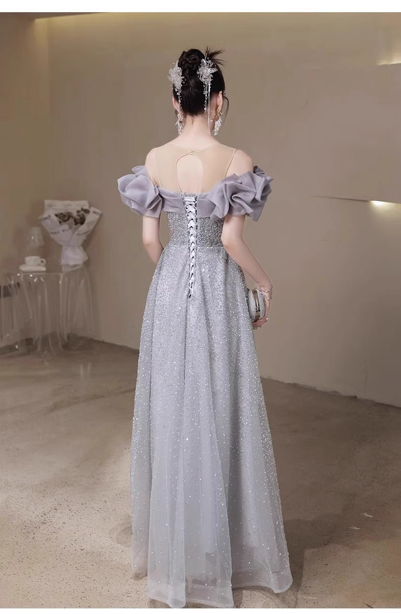 Banquet Evening Dress 2024 New High-Grade Birthday Vocal Music Art Test Host Dress Bride Engagement Dress