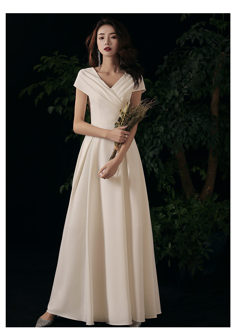 White Elegant Socialite Little Evening Dress Dress Female Registration Certificate Daily Style Birthday Banquet French Dress